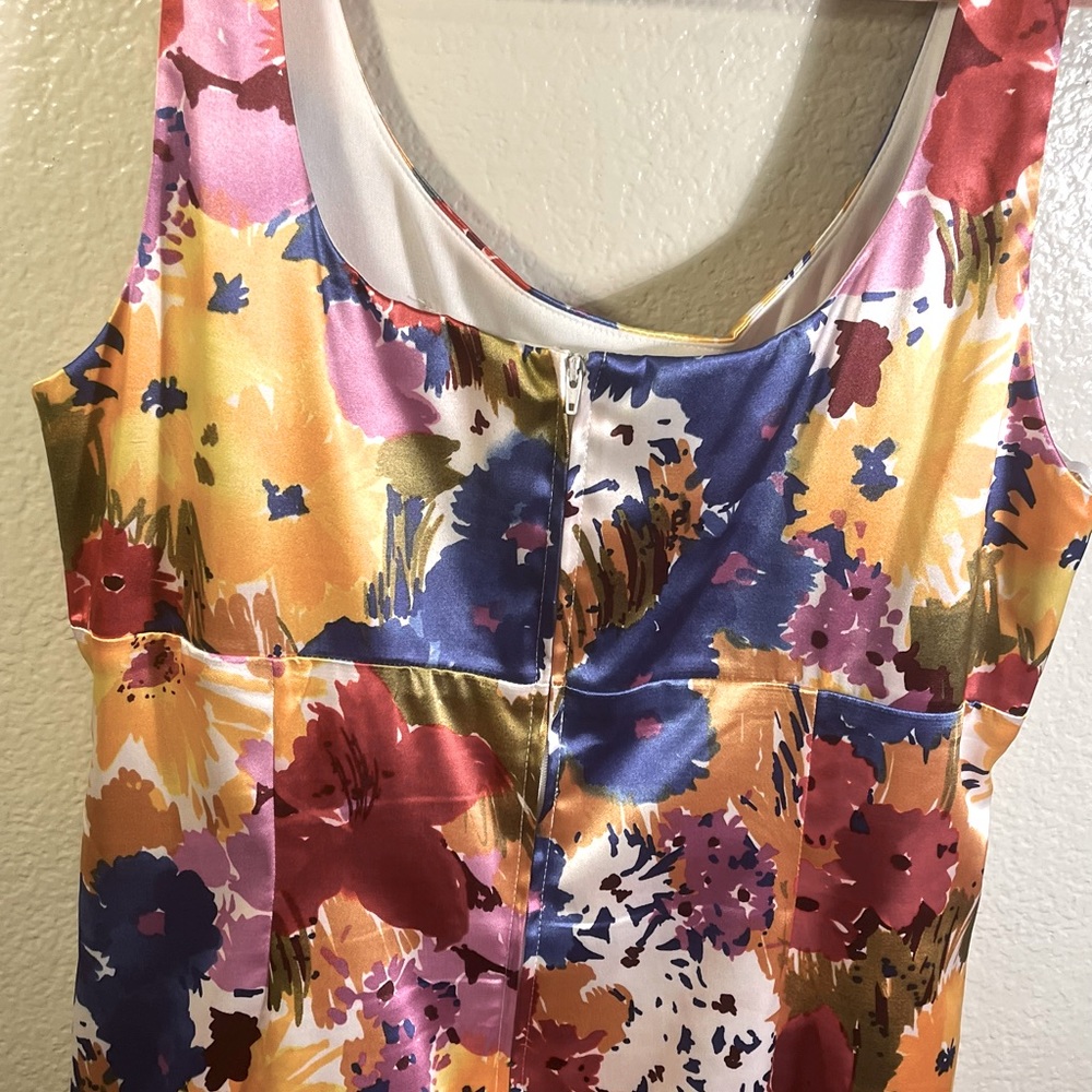 Cocktail sleeveless dress flowers print size 16.